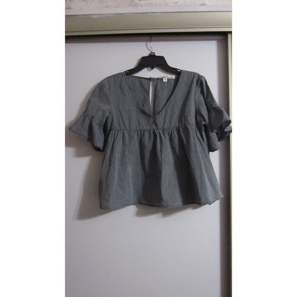 Gypsies & Moondust Medium Strip Crop Belle Peplum Top - Picture 1 of 7
